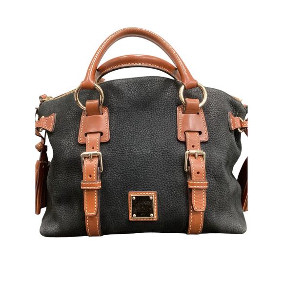 NWOT Dooney &Bourke Bristol Satchel Women’s 1 Size Suede Pebbled Leather Black - Picture 1 of 9